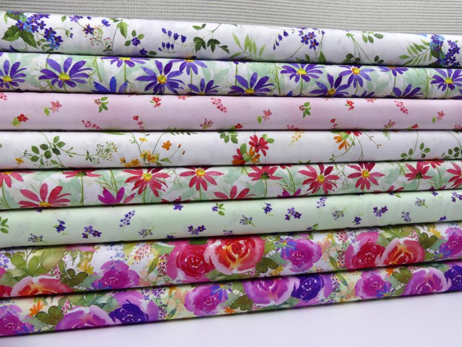 Patchworkstoffe der Kollektion Flowershop von Clothworks